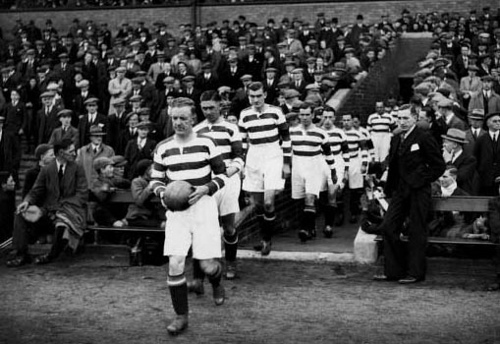Jimmy McStay leads Celtic out