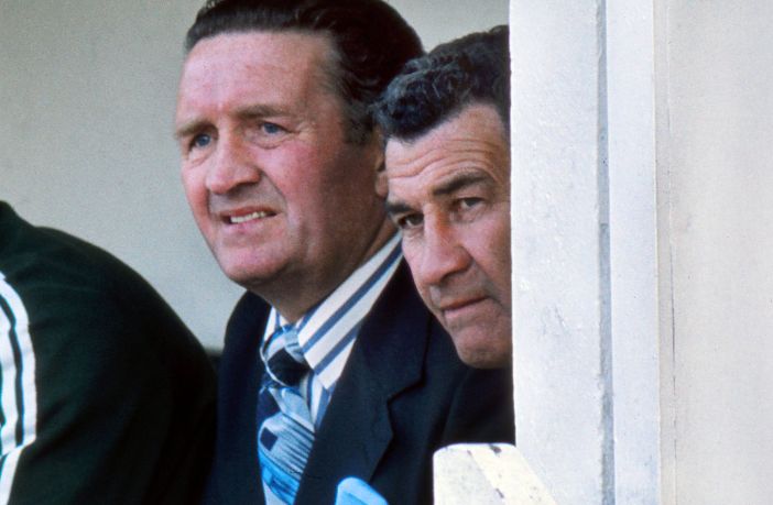 Sean Fallon alongside Jock Stein