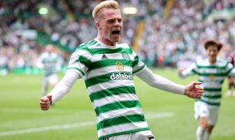 Stephen Welsh celebrates