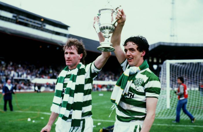 Davie Provan and Frank McGarvey with the Scottish Cup