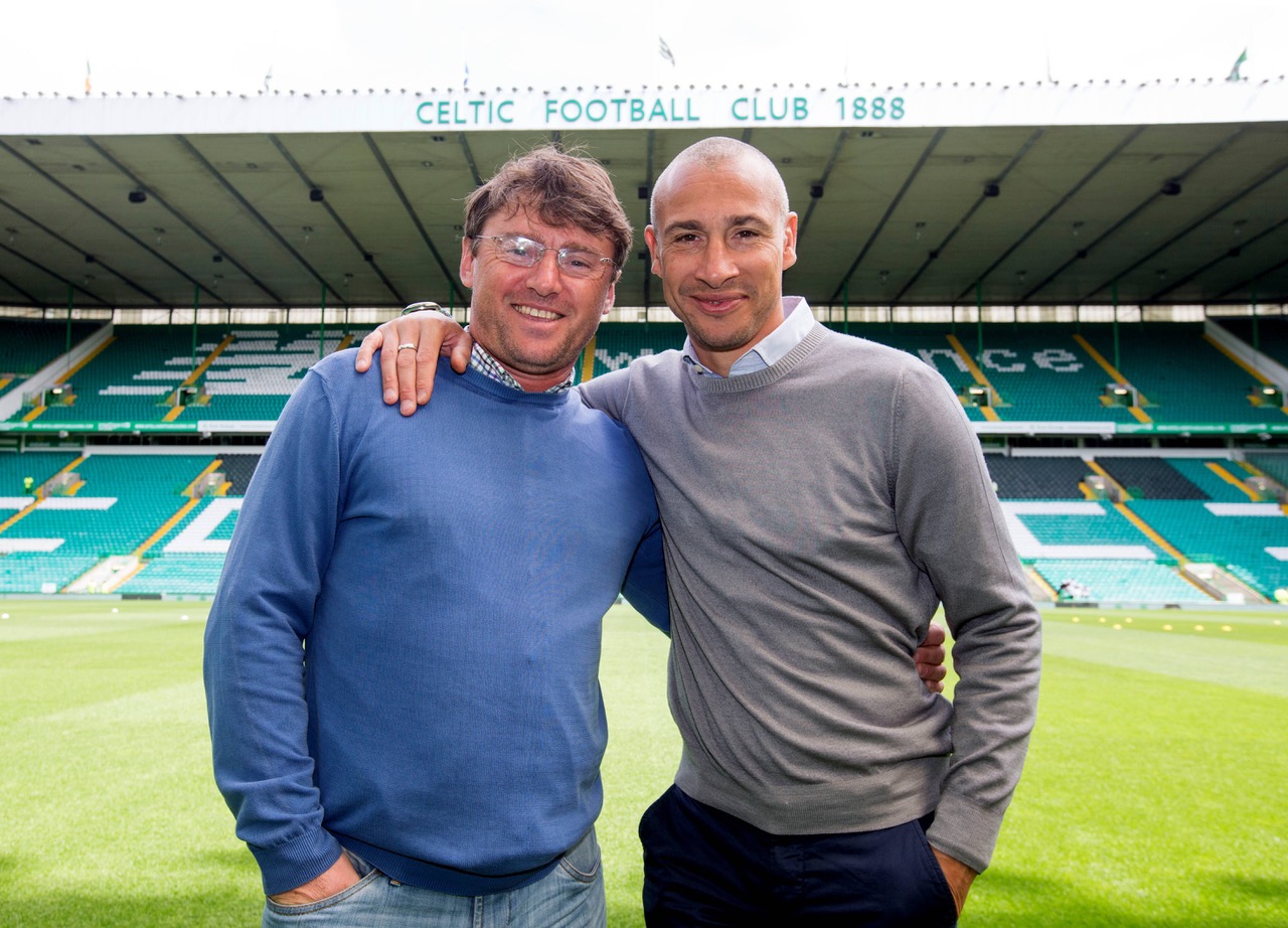 Lubo Moravcik (right) and Henrik Larsson