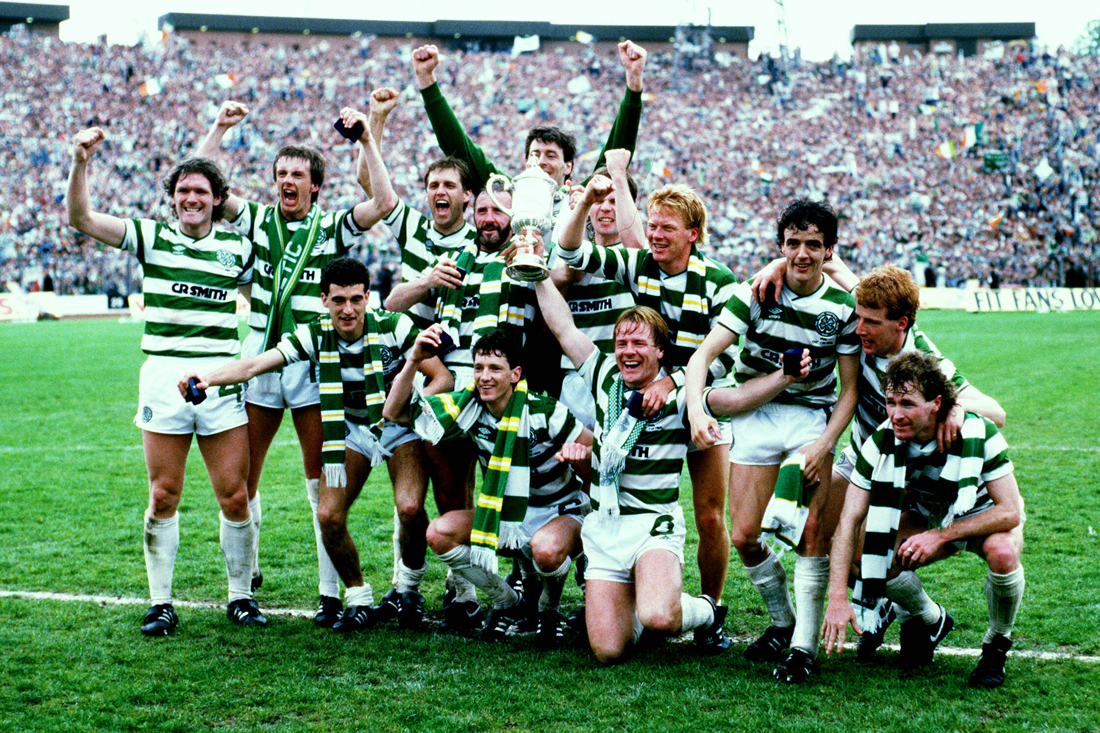 Celtic with the Scottish Cup in 1985