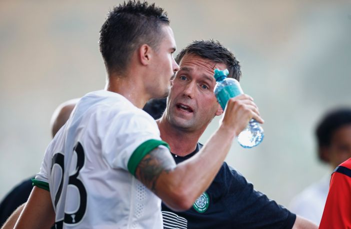 Ronny Deila talks to Mikael Lustig