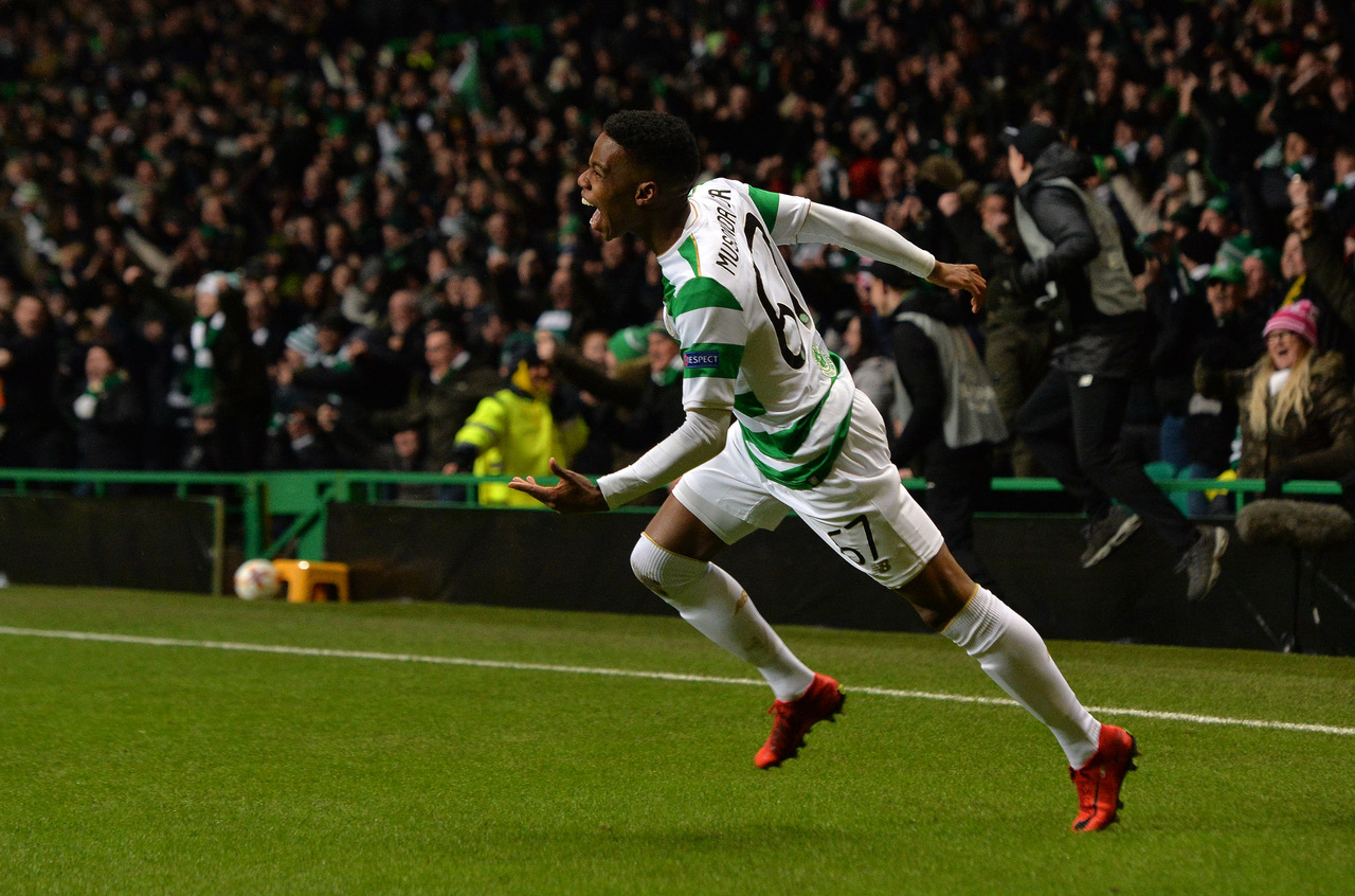 Charly Musonda of Celtic celebrates 