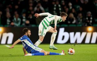 Liam Shaw in action against Real Betis