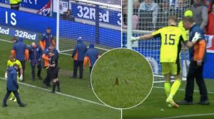 Joe Hart's goalmouth had broken glass thrown on it at the interval