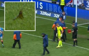 Joe Hart's goalmouth had broken glass thrown on it at the interval