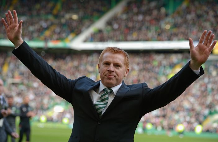 Neil Lennon celebrates