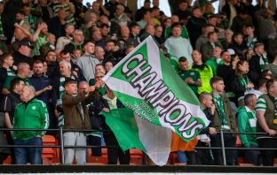 Celtic title party at Tannadice,