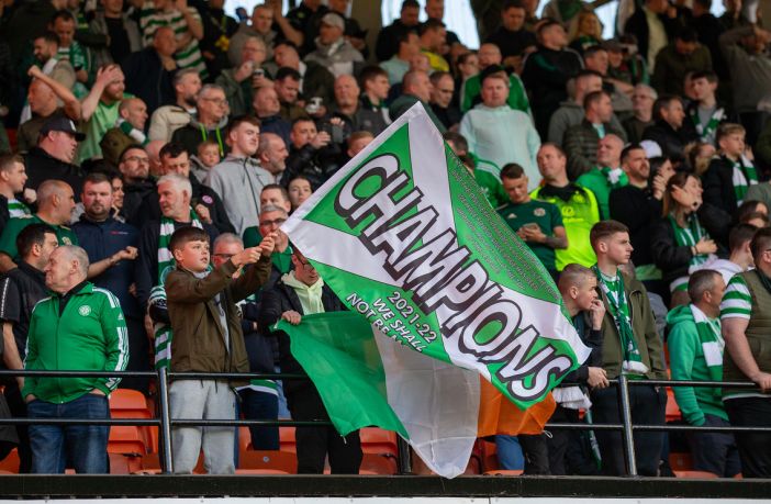 Celtic title party at Tannadice,