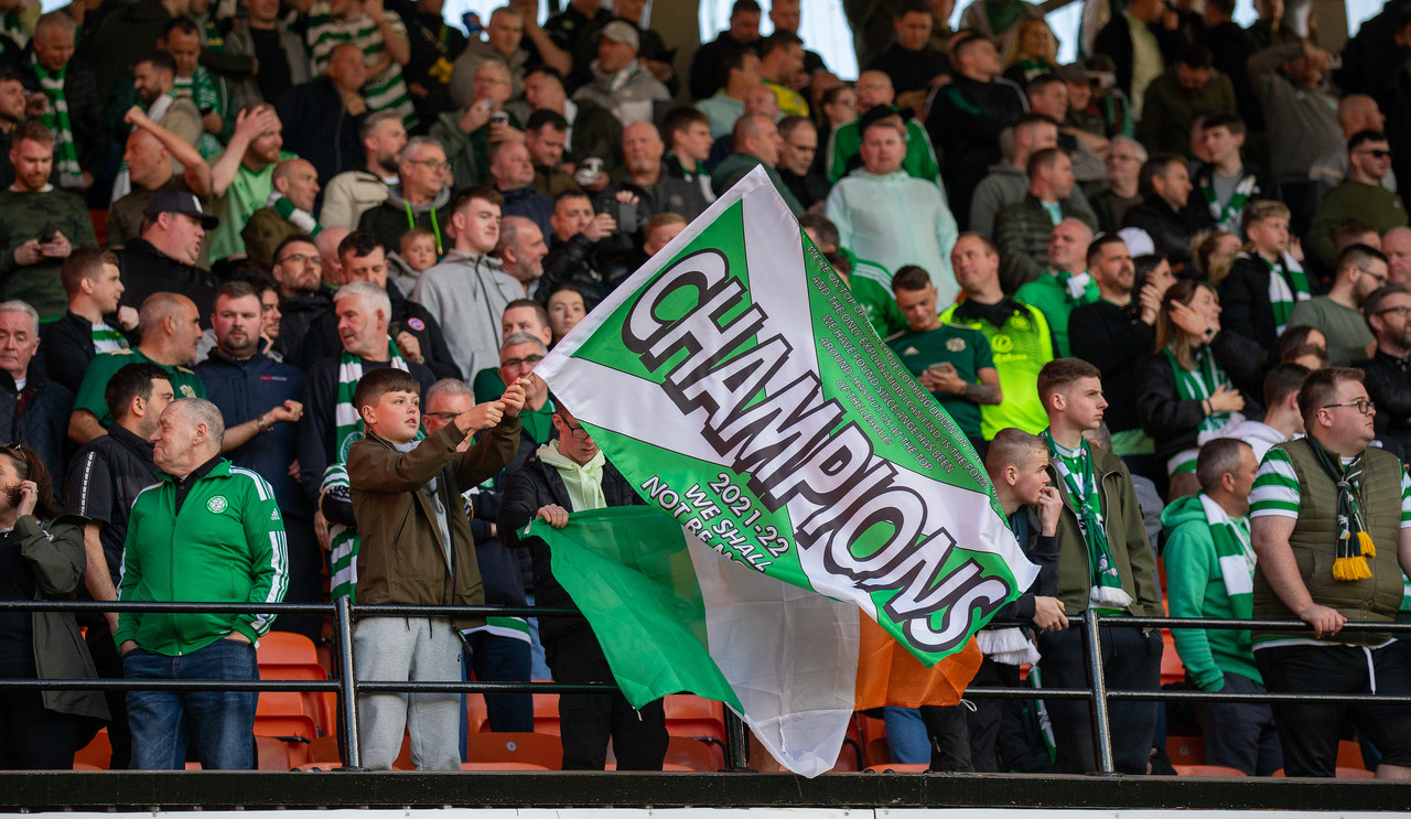 Celtic title party at Tannadice,