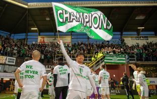 Celtic title party at Tannadice, May 2022