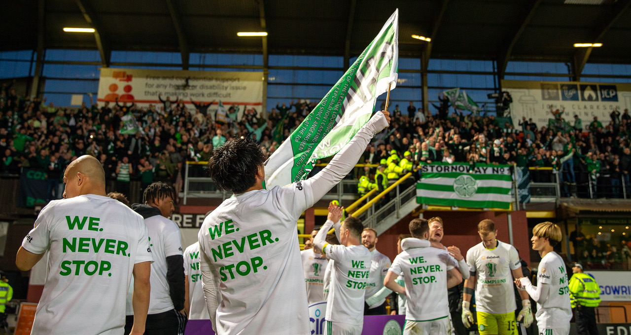 Celtic's title party at Tannadice 