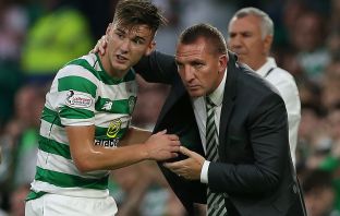 Kiernan Tierney with Brendan Rodgers