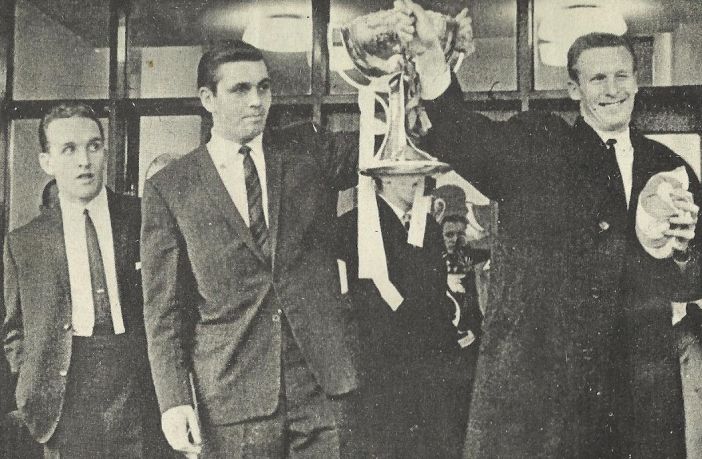 John Hughes and Billy McNeill with the League Cup