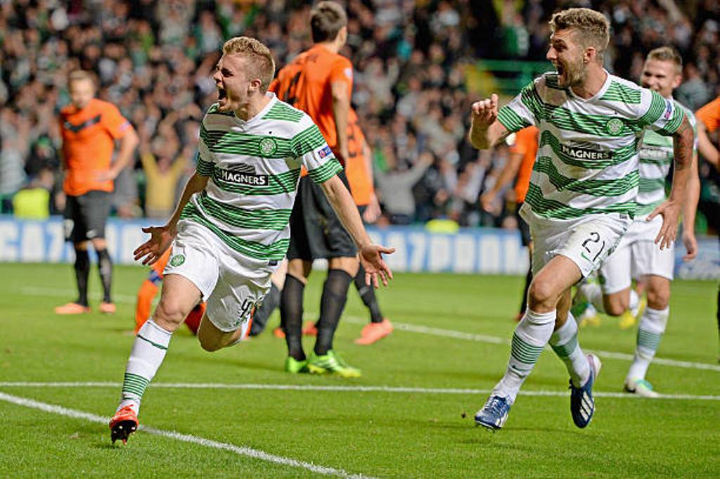 James Forrest of Celtic after scoring the winning goal