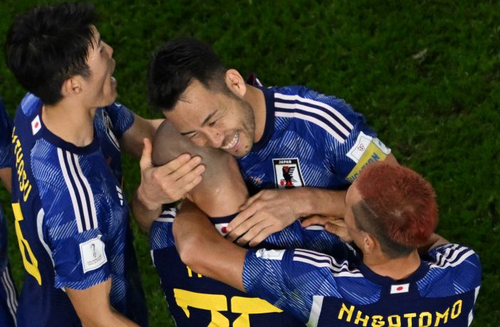 Daizen Maeda scores for Japan at the World Cup
