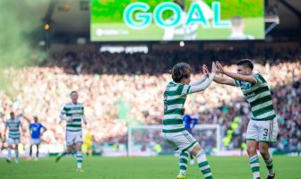 Kyogo scores against theRangers