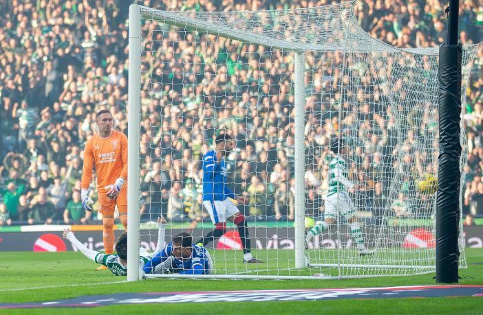 Kyogo scores against theRangers