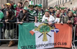 Celtic supporters on St Patrick's Day
