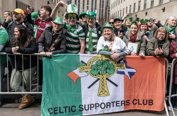 Celtic supporters on St Patrick's Day