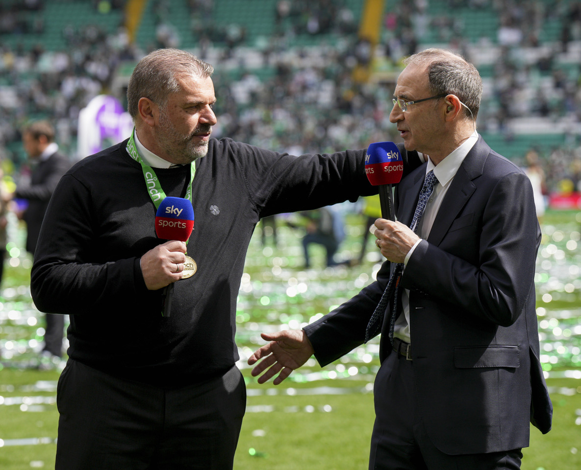 Ange Postecoglou embraces former Celtic manager Martin O Neill