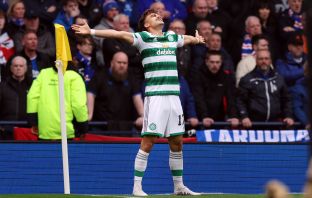 Jota of Celtic celebrating