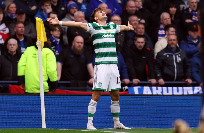 Jota of Celtic celebrating