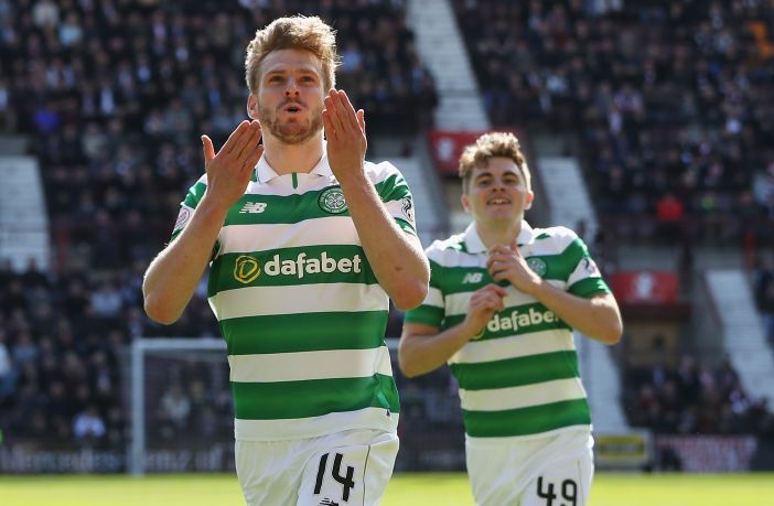 Stuart Armstrong of Celtic celebrates