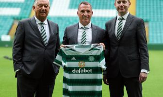 Peter Lawwell, Brendan Rodgers and Michael Nicholson