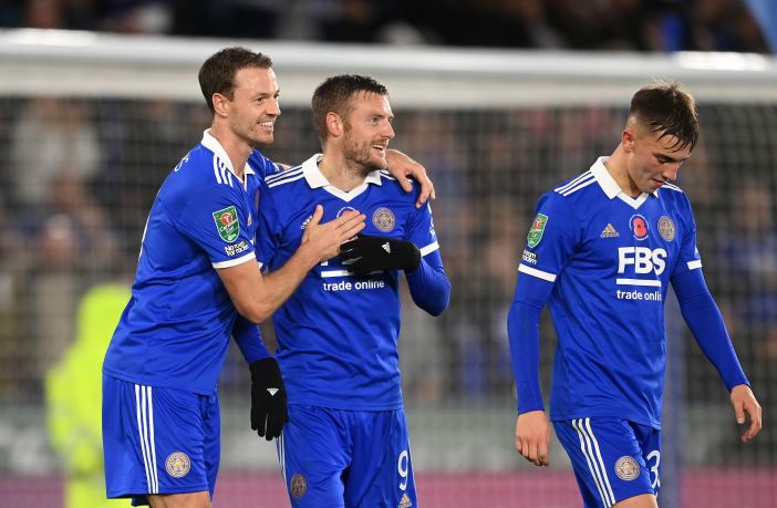 Jamie Vardy celebrates