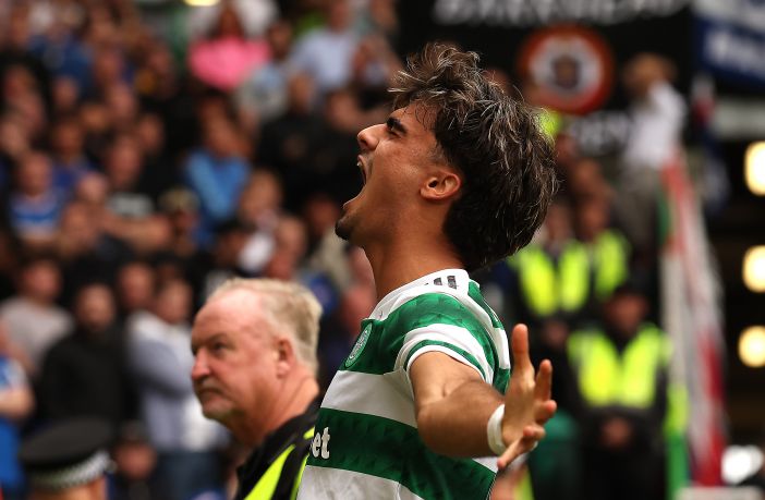 Jota of Celtic celebrates