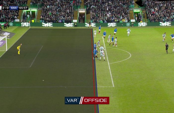 VAR showing the offside