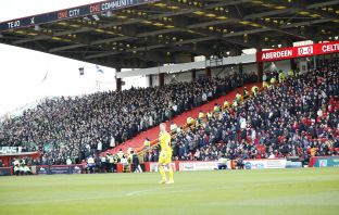 Celtic fans at Pittodrie