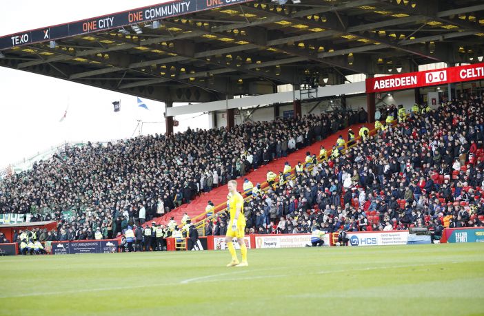 Celtic fans at Pittodrie