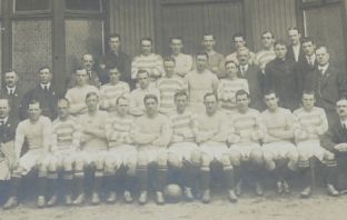 Champions Celtic face a Scottish League XI for the Belgian Relief fund at Hampden in May 1916.