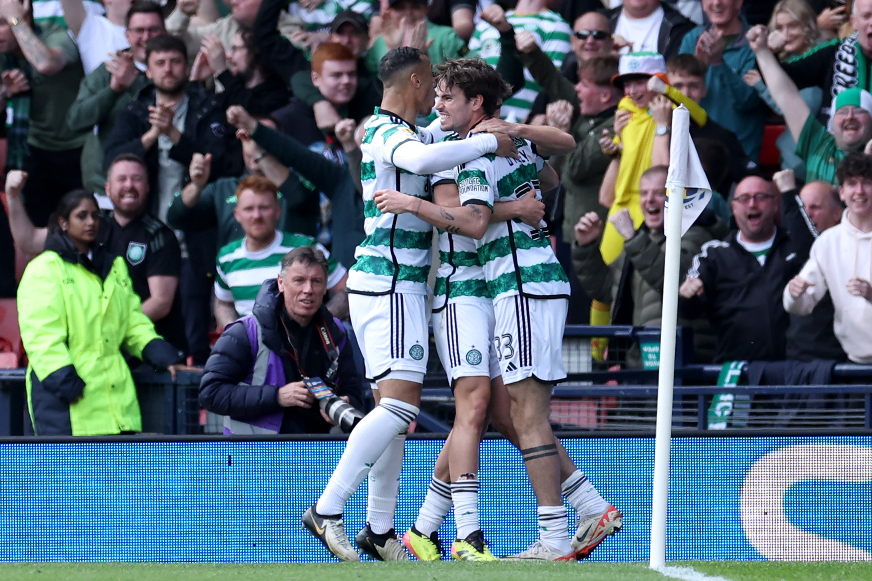 Matt O'Riley celebrates