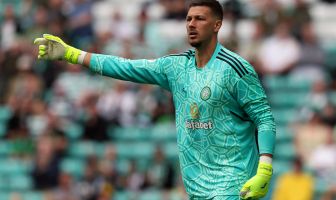 Ben Siegrist of Celtic is seen in action during the Pre-Season Friendly match between Celtic and Blackburn Rovers at Celtic Park on July 16, 2022. (Photo by Ian MacNicol/Getty Images)