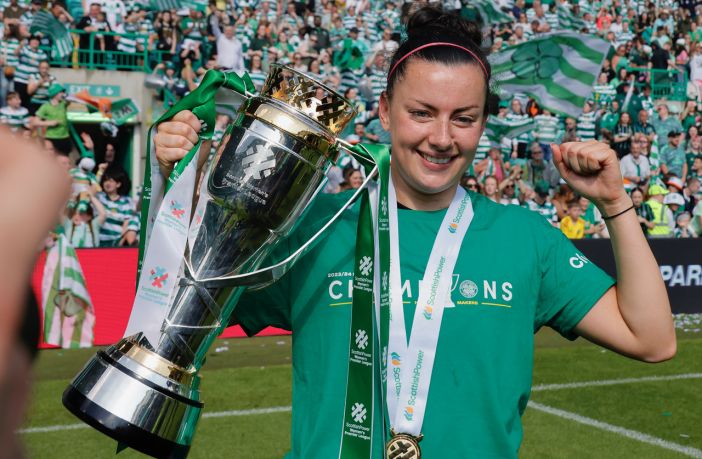 Amy Gallacher with the trophy