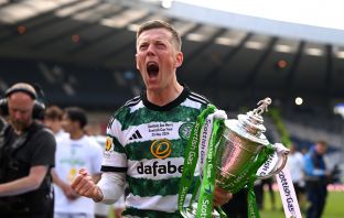 Callum McGregor with the Scottish Cup