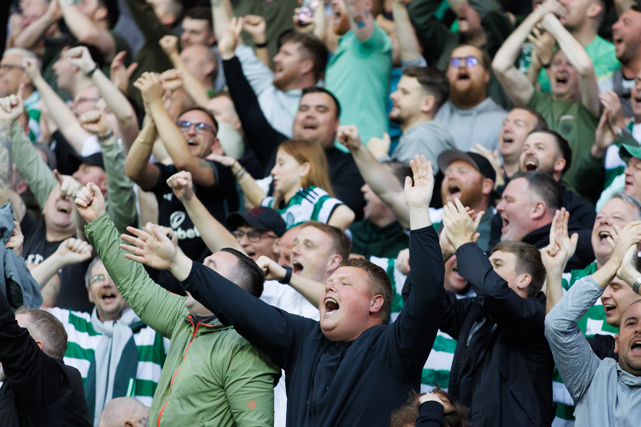 Celtic supporters at Rugby Park
