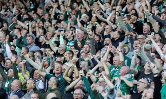 Celtic supporters at Rugby Park