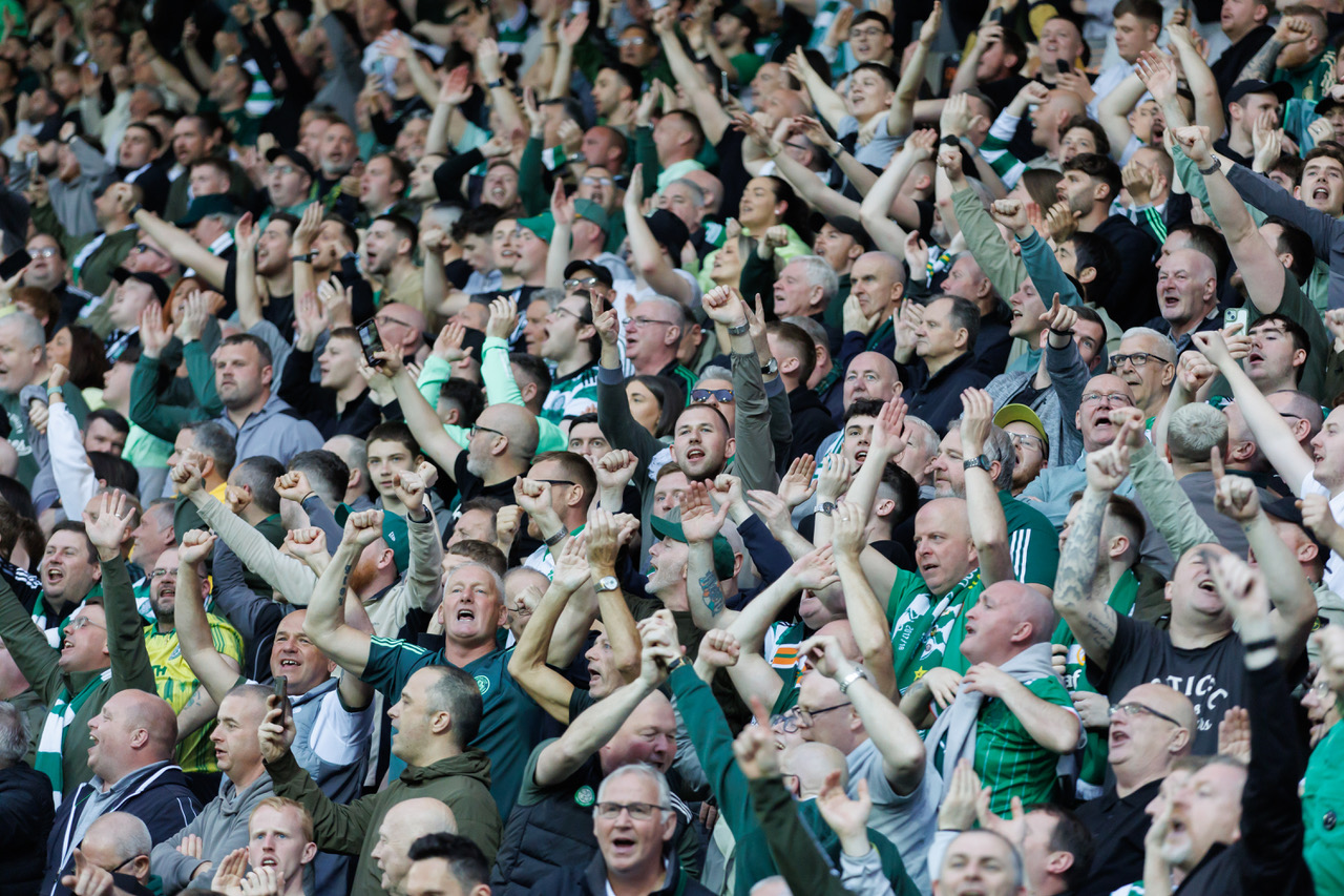 Celtic supporters at Rugby Park