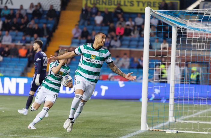 Adam Idah scores at Rugby Park