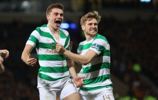 James Forrest and Stuart Armstrong celebrate