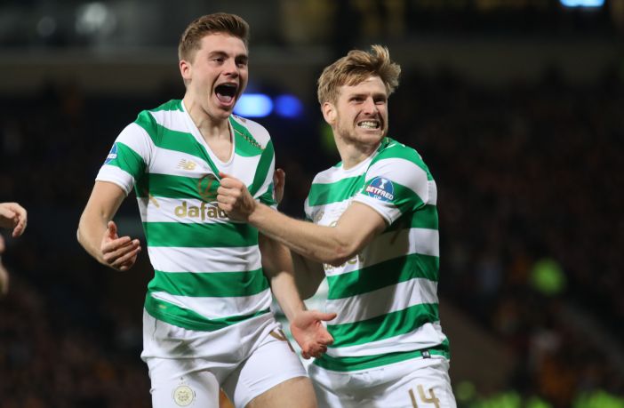 James Forrest and Stuart Armstrong celebrate