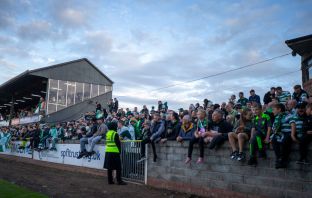 Celtic supporters at Somerset park Ayr
