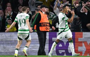 Adam Idah celebrates