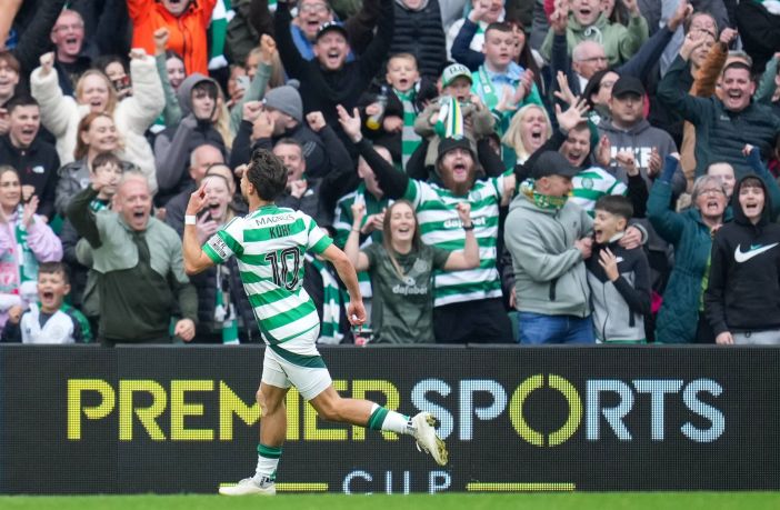 Nicolas Kuhn celebrates scoring