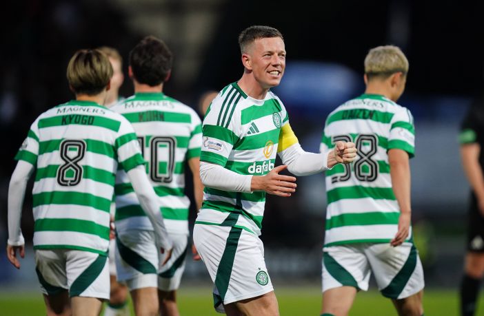 Callum McGregor celebrates scoring